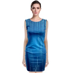 Abstract Line Space Sleeveless Velvet Midi Dress by HermanTelo