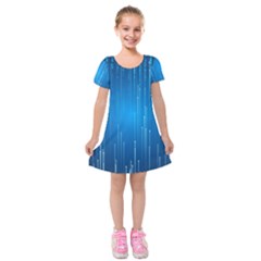 Abstract Line Space Kids  Short Sleeve Velvet Dress by HermanTelo