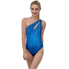 Abstract Line Space To One Side Swimsuit