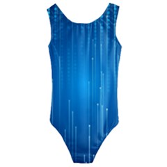 Abstract Line Space Kids  Cut-out Back One Piece Swimsuit