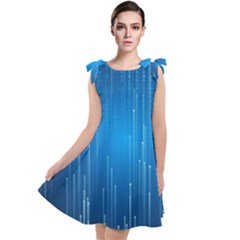 Abstract Line Space Tie Up Tunic Dress