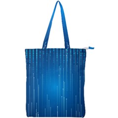 Abstract Line Space Double Zip Up Tote Bag