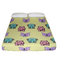 Animals Pastel Children Colorful Fitted Sheet (california King Size)