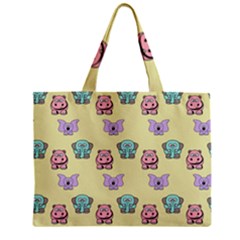 Animals Pastel Children Colorful Zipper Mini Tote Bag