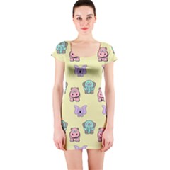 Animals Pastel Children Colorful Short Sleeve Bodycon Dress