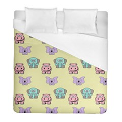 Animals Pastel Children Colorful Duvet Cover (full/ Double Size) by HermanTelo