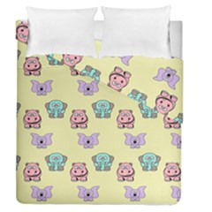 Animals Pastel Children Colorful Duvet Cover Double Side (queen Size) by HermanTelo