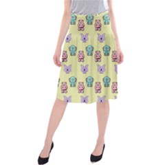 Animals Pastel Children Colorful Midi Beach Skirt