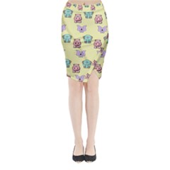 Animals Pastel Children Colorful Midi Wrap Pencil Skirt