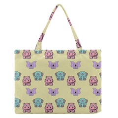 Animals Pastel Children Colorful Zipper Medium Tote Bag