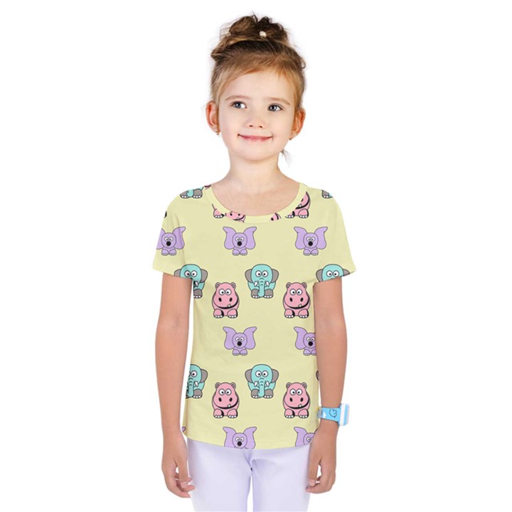 Animals Pastel Children Colorful Kids  One Piece Tee