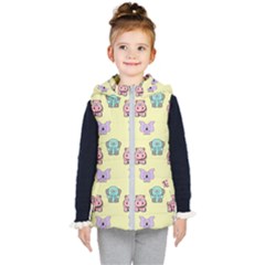 Animals Pastel Children Colorful Kids  Hooded Puffer Vest