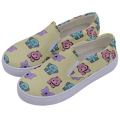 Animals Pastel Children Colorful Kids  Canvas Slip Ons by HermanTelo