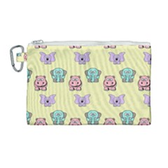 Animals Pastel Children Colorful Canvas Cosmetic Bag (large)