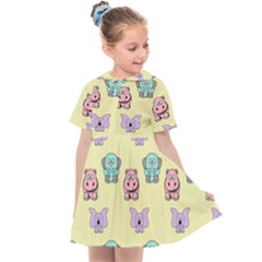 Animals Pastel Children Colorful Kids  Sailor Dress