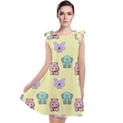 Animals Pastel Children Colorful Tie Up Tunic Dress by HermanTelo