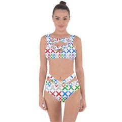 Cancel Button Metallic Metal Set Bandaged Up Bikini Set 