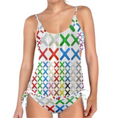 Cancel Button Metallic Metal Set Tankini Set by HermanTelo