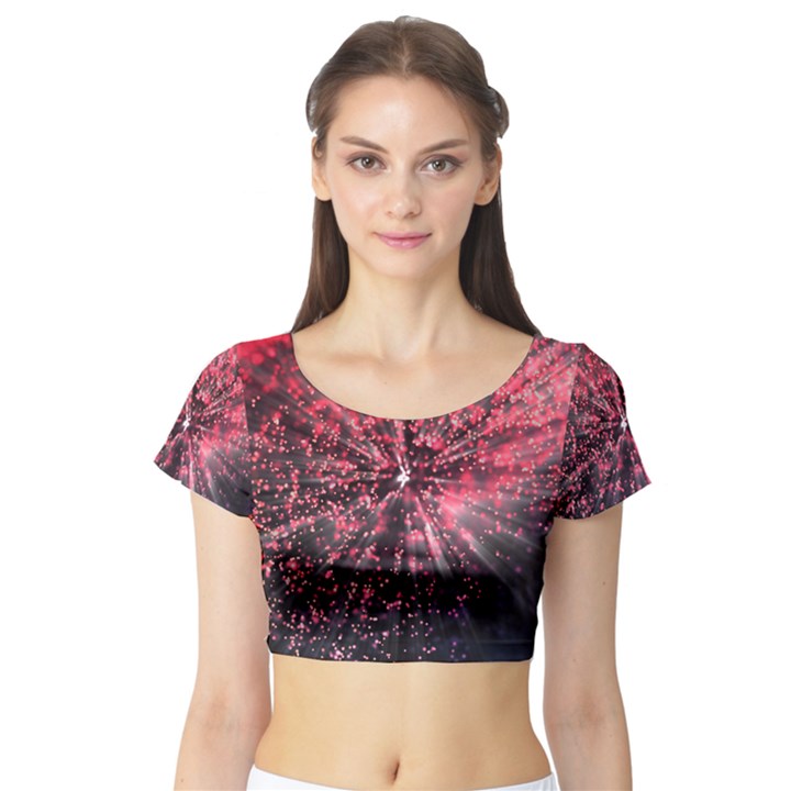 Abstract Background Wallpaper Space Short Sleeve Crop Top