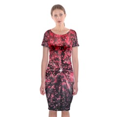 Abstract Background Wallpaper Space Classic Short Sleeve Midi Dress