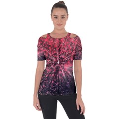 Abstract Background Wallpaper Space Shoulder Cut Out Short Sleeve Top