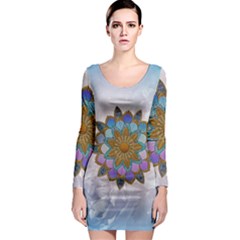 Wonderful Mandala Long Sleeve Bodycon Dress by FantasyWorld7