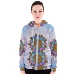 Wonderful Mandala Women s Zipper Hoodie by FantasyWorld7