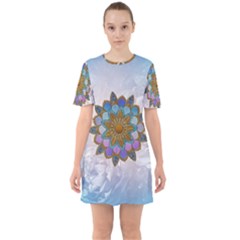 Wonderful Mandala Sixties Short Sleeve Mini Dress by FantasyWorld7