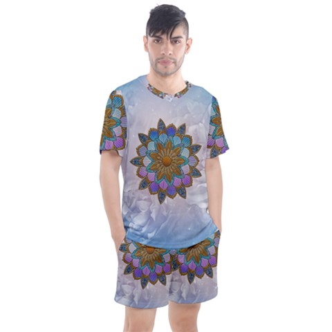 Wonderful Mandala Men s Mesh Tee And Shorts Set by FantasyWorld7