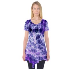 Abstract Background Space Short Sleeve Tunic 