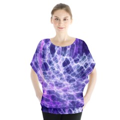 Abstract Background Space Batwing Chiffon Blouse