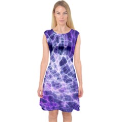 Abstract Background Space Capsleeve Midi Dress