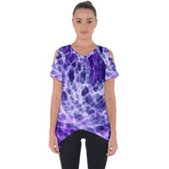 Abstract Background Space Cut Out Side Drop Tee