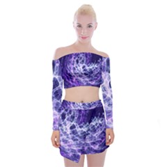 Abstract Background Space Off Shoulder Top With Mini Skirt Set by HermanTelo