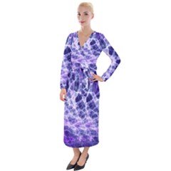 Abstract Background Space Velvet Maxi Wrap Dress