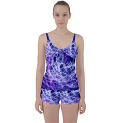 Abstract Background Space Tie Front Two Piece Tankini