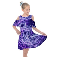 Abstract Background Space Kids  Shoulder Cutout Chiffon Dress