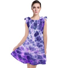 Abstract Background Space Tie Up Tunic Dress