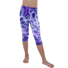 Abstract Background Space Kids  Lightweight Velour Capri Leggings 