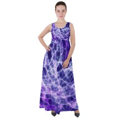 Abstract Background Space Empire Waist Velour Maxi Dress