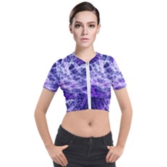 Abstract Background Space Short Sleeve Cropped Jacket