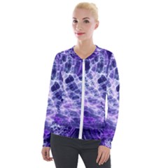 Abstract Background Space Velour Zip Up Jacket by HermanTelo