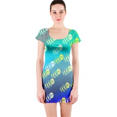 Animal Bee Short Sleeve Bodycon Dress