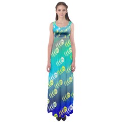 Animal Bee Empire Waist Maxi Dress