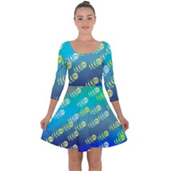 Animal Bee Quarter Sleeve Skater Dress