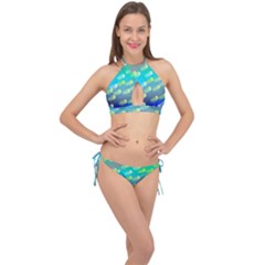 Animal Bee Cross Front Halter Bikini Set