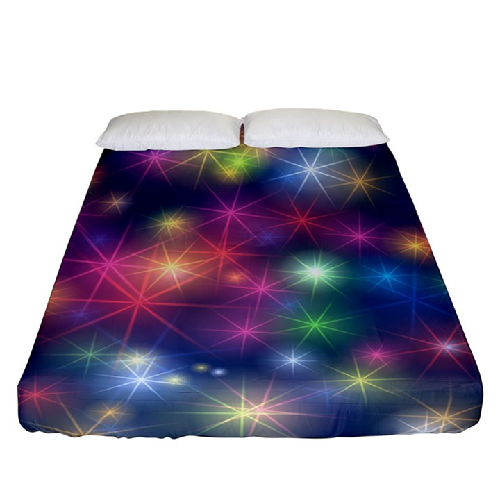 Abstract Background Graphic Space Fitted Sheet (Queen Size)