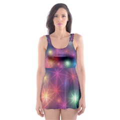 Abstract Background Graphic Space Skater Dress Swimsuit by HermanTelo