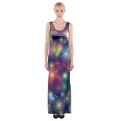 Abstract Background Graphic Space Maxi Thigh Split Dress by HermanTelo