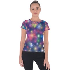 Abstract Background Graphic Space Short Sleeve Sports Top  by HermanTelo